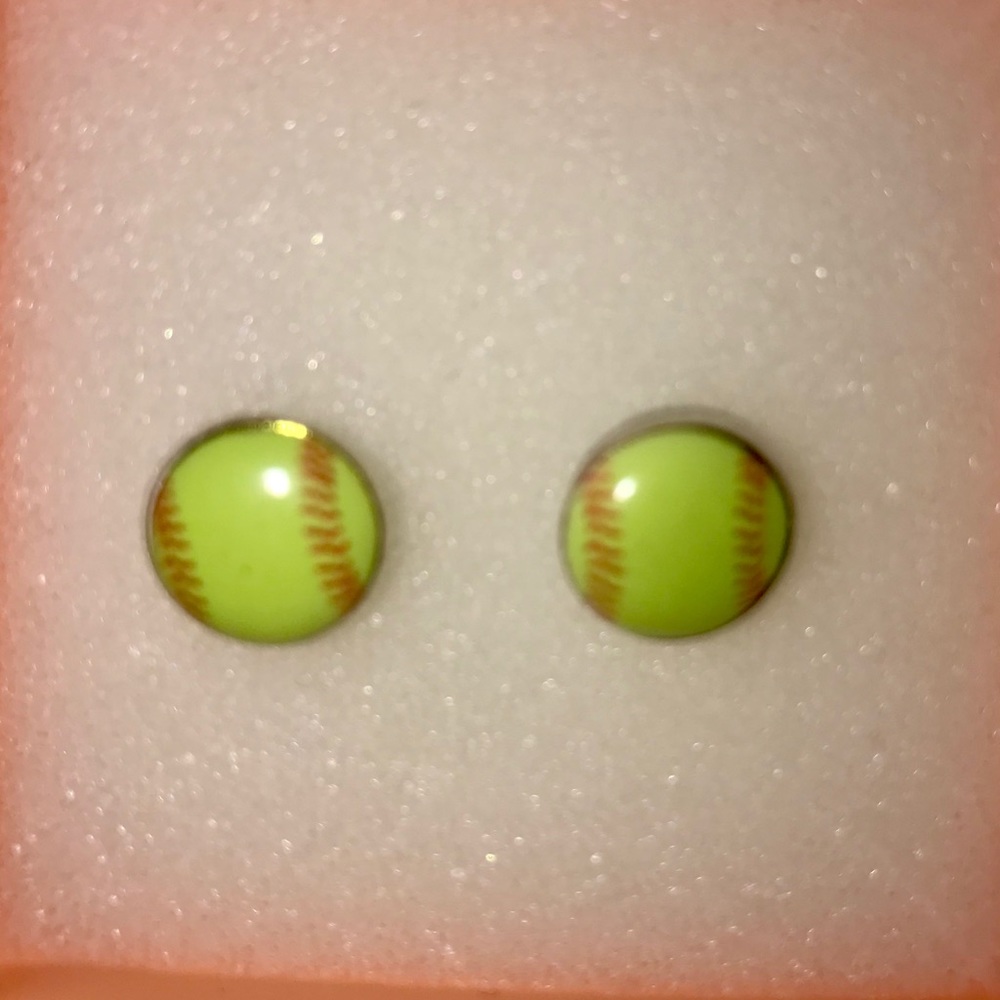 Softball earrings - Picture 2 of 2